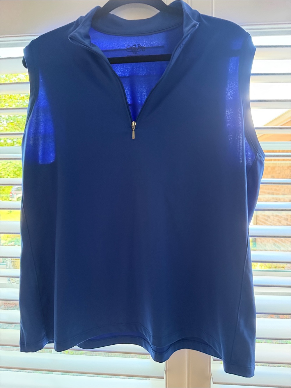 Sleeveless Quarter-Zip Performance Top - Blue